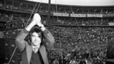 Felipe González, en el mitin que ofreció en octubre de 1982 en La Misericordia.