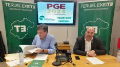 El diputado al Congreso Tomás Guitarte y el senador Joaquín Egea, de la agrupación de electores Teruel Existe, han presentado las enmiendas que llevarán a la negociación de los presupuestos estatales