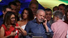 Lula da Silva, momentos después de conocer su victoria electoral.