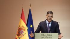 Pedro Sánchez en el acto con motivo del Día de Recuerdo y Homenaje a todas las víctimas de la Guerra Civil.