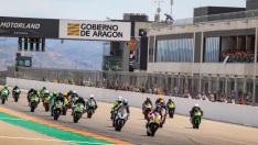 Momento de la salida de la carrera Open1000, CIV Motorland Aragón 2019