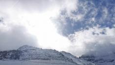 Nevada en la estación de Candanchú