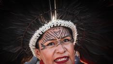 Una representante de los Pueblos Indígenas y Comunidades Locales Amazónicas el pasado lunes durante la COP27.