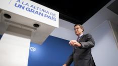 Alberto Núñez Feijóo durante su rueda de prensa este viernes