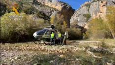 Vídeo del rescate de un senderista muerto en el puente de Villacantal (Alquézar)