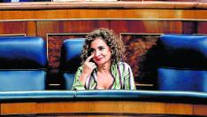La ministra de Hacienda, María Jesús Montero, en el Congreso de los Diputados.