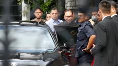 Malaysia's new Prime Minister Anwar Ibrahim leaves his house in Kajang