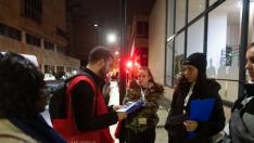 Recuento de personas sin hogar de la Cruz Roja en Zaragoza.