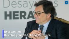 El director general del Real Zaragoza, en los Desayunos de Heraldo, desgranó los detalles del primer cuatrimestre de la competición, analizó el pasado reciente y dibujó las líneas básicas del futuro que viene.