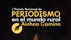 Cartel del 'Premio Nacional de Periodismo Rural Ainhoa Camino' de Villanúa.
