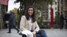 La piloto alcañizana Laura Aparicio, en el paseo de la Independencia
