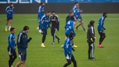 Entrenamiento del Real Zaragoza previo a su partido contra el Huesca