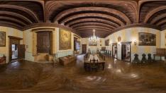 Imagen en 360 grados del salón principal de la Casa Aliaga de La Iglesuela del Cid.