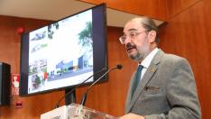 El Presidente Lambán presenta el proyecto del complejo residencial Luis Buñuel de Teruel.