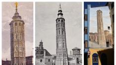 La Torre Nueva. En el centro, allá por 1877, en una fotografía de Joaquín Ruiz Vernacci.