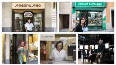Los dueños de distintos establecimientos con solera que han cerrado este año en Aragón.