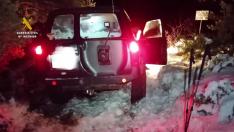 Auxiliadas tres personas en vehículos bloqueados por la nieve cerca del Pico Puertos (Sabiñánigo)