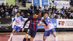 Foto del partido Sala 10 Zaragoza-Barça, de la Copa del Rey, en el pabellón Siglo XXI