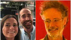 Inés Bellido y Tomás Aróstegui, a la izquierda, y Santiago Errando, a la derecha.