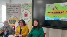 En la foto, Pepe Polo -presidente de la Federación Vecinal-, Lucía Caballero y Celia Latorre, este martes en la rueda de prensa.
