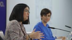 Las ministras Carolina Darias e Isabel Rodríguez tras el Consejo de Ministros