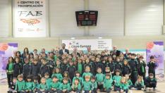 Inauguración del Centro de Tecnificación de la Federación Aragonesa de Baloncesto (FAB) en el colegio Liceo Europa de Zaragoza.