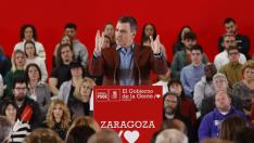 Pedro Sánchez, en Zaragoza, en el acto de presentación de Lola Ranera a la Alcaldía