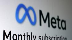 Illustration shows Meta logo and words "Monthly subscription\