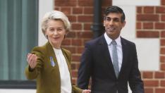 Von der Leyen y Rishi Sunak en Windsor, Reino Unido, hoy.