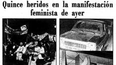 Al menos quince personas resultaron heridas en la marcha feminista convocada en 1983.