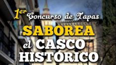 Cartel de 'Saborea el Casco Histórico' en Zaragoza.