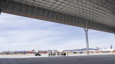 Inauguración en el aeropuerto de Teruel del primer hangar español con capacidad para dos Airbus A380.