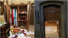 Daños materiales causados por los ladrones en la iglesia de Sádaba.