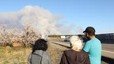 Imagen del incendio forestal desde San Agustín, en la provincia de Teruel