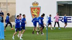 Entrenamiento del Real Zaragoza previo al partido contra el Albacete.