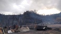 Incendio en Teruel: fotos de una aldea quemada.