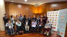 Aplausos para Francisco, usuario de Aspace que cumple años, tras la presentación de la Marcha