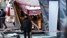 Cafetería en San Petersburgo donde ocurrió la explosión en la que el periodista Vladlen Tatarski murió.