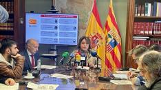 La delegada del Gobierno en Aragón, Rosa Serrano, este lunes en rueda de prensa