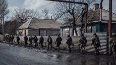 Soldados ucranianos en Bajmut