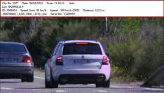 Imagen del coche denunciado por circular a 199 km/h en una vía limitada a 90 km/h en La Fatarella (Tarragona)