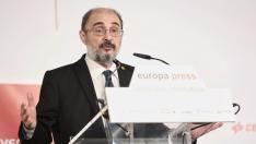 Archivo - El presidente del Gobierno de Aragón, Francisco Javier Lambán, interviene en un desayuno informativo de Europa Press, en el Hotel Rosewood Villa Magna, a 19 de abril de 2022, en Madrid (España).