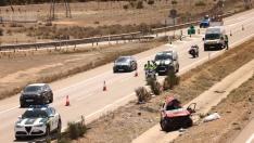 Muere una mujer y un hombre resulta herido grave en un accidente en Villanueva de Gállego.