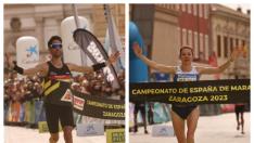 Javi Guerra e Irene Pelayo, campeones de España de maratón en Zaragoza