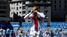 Blasco se tapa la cara al final de la derrota del domingo en Andorra.