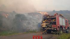 Los Bomberos dan por estabilizado el incendio de Portbou (Gerona)