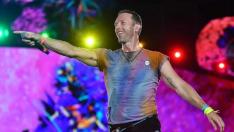 Chris Martin, en uno de los conciertos de Coldplay en Argentina.