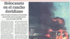 Detalle de la portada de HERALDO de 20 de abril de 1993 donde se cuenta el fatal desenlace
