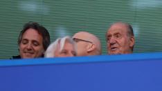 Juan Carlos I en el partido de Champions League entre el Chelsea y el Real Madrid