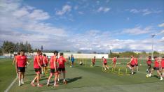 El Huesca entrenó este domingo por la tarde antes de recibir al Tenerife.